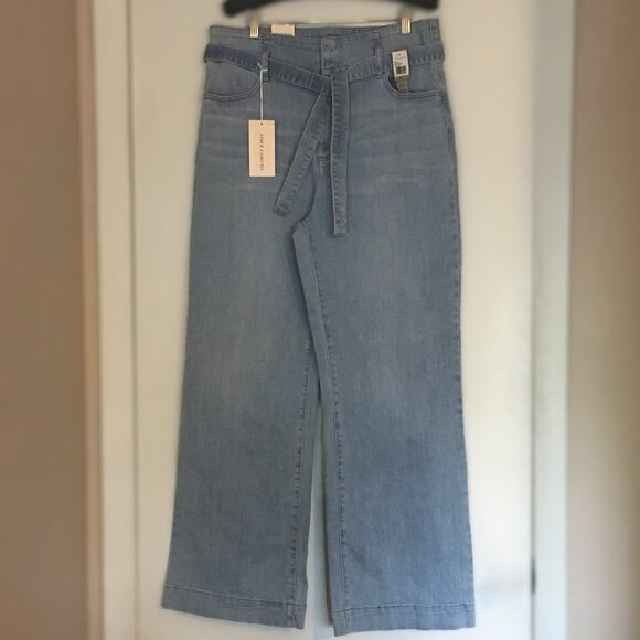 "TWO" by VINCE CAMUTO Belted Wide-Leg Jeans NEW WITH TAGS! - Picture 2 of 10